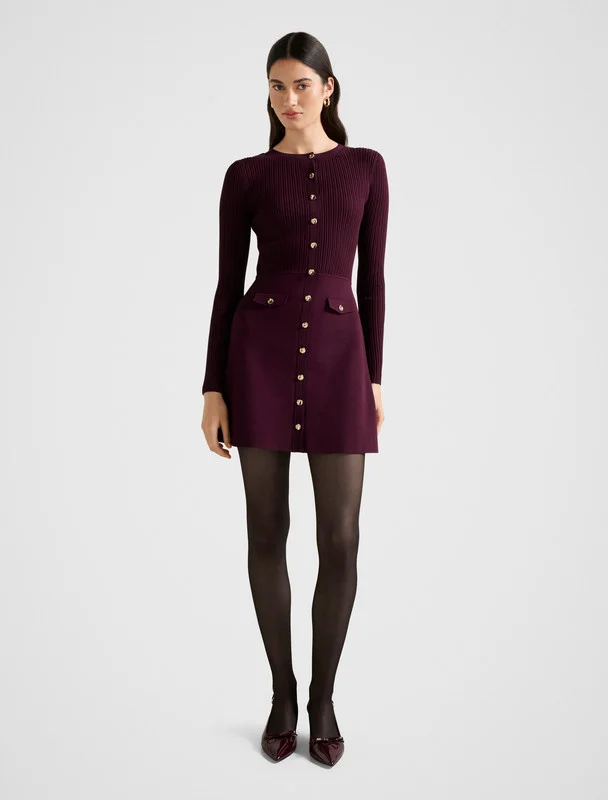 Kn7544-Royal Purple Women's Mid Dress